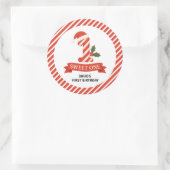 Sticker Rond Sweet One Christmas Premier anniversaire (Sac)