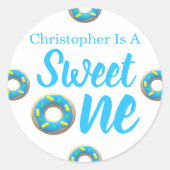 Sticker Rond Sweet One Donut 1er anniversaire (Devant)