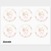 Sticker Rond Sweet One Rose Gold Donuts Anniversaire (Feuille)
