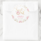 Sticker Rond Sweet One Rose Gold Donuts Anniversaire (Sac)