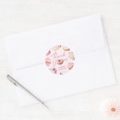Sticker Rond Sweet One Rose mignon Donuts Fille 1er anniversair (Enveloppe)