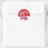 Sticker Rond Sweet Owl Valentine (Sac)