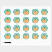 Sticker Rond Sweet Peach Cute Fruit 1er Anniversaire Thème (Feuille)