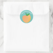 Sticker Rond Sweet Peach Cute Fruit 1er Anniversaire Thème (Sac)