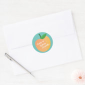 Sticker Rond Sweet Peach Cute Fruit 1er Anniversaire Thème (Enveloppe)