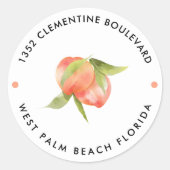 Sticker Rond Sweet Peach Theme Adresse de retour (Devant)