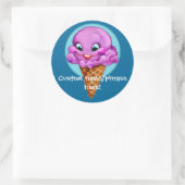 Sticker Rond Sweet Red Raspberry Ice Cream Girl (Sac)