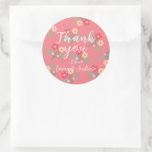 Sticker Rond Sweet Rose Daisy Bouquet Motif rétro (Sac)