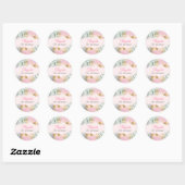 Sticker Rond Sweet Rose & Or Tropical Feuilles Anniversaire (Feuille)