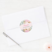 Sticker Rond Sweet Rose & Or Tropical Feuilles Anniversaire (Enveloppe)