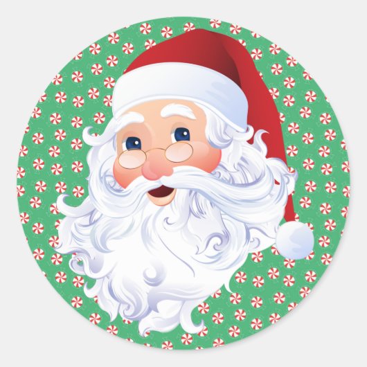 Sticker Rond Sweet Santa Claus Noël Pepperment Candy 20 (Devant)