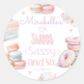 Sticker Rond Sweet sassy et six pastel (Devant)