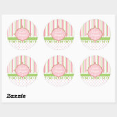 Sticker Rond Sweet Shop Pastel Stripes (Feuille)