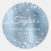 Sticker Rond Sweet sixteen à huile bleu clair (Devant)