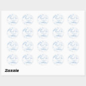 Sticker Rond Sweet sixteen Blue Bow fête d'anniversaire (Feuille)