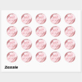 Sticker Rond Sweet sixteen Blush Pink Gold Agate Géode Annivers (Feuille)