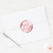 Sticker Rond Sweet sixteen Blush Pink Gold Agate Géode Annivers (Enveloppe)