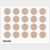 Sticker Rond Sweet sixteen élégant moderne Neutral (Feuille)