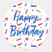 Sticker Rond Sweet Sprinkle thème de fête d'anniversaire (Devant)