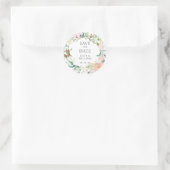 Sticker Rond Sweet Summer Roses Garland Enregistrer la date (Sac)
