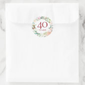 Sticker Rond Sweet Summer Roses Garland Ruby Anniversaire (Sac)