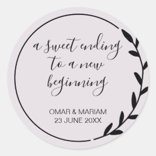 Sticker Rond Sweet Terminer le nouveau début Lilac violet Maria