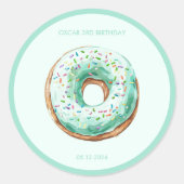 Sticker Rond Sweet Time Pastel Green Donut Anniversaire (Devant)