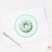Sticker Rond Sweet Time Pastel Green Donut Anniversaire (Enveloppe)