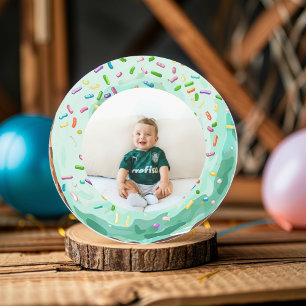Sticker Rond Sweet Time Pastel Green Donut Anniversaire