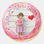 Sticker Rond Sweet Time Pastel Pink Donut Anniversaire (Devant)