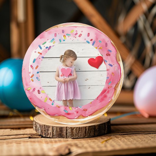 Sticker Rond Sweet Time Pastel Pink Donut Anniversaire