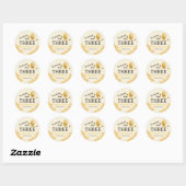 Sticker Rond Sweet To Bee Three Third Birthday Bees Honeycomb (Feuille)