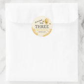 Sticker Rond Sweet To Bee Three Third Birthday Bees Honeycomb (Sac)