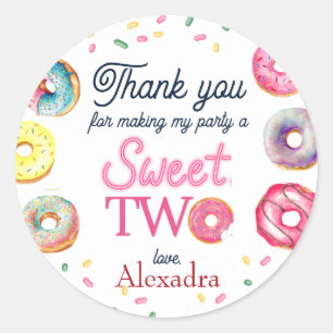 Sticker Rond Sweet Two 2e anniversaire