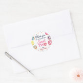 Sticker Rond Sweet Two 2e anniversaire (Enveloppe)