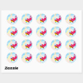 Sticker Rond Sweet Unicorne et Rainbow Badge (Feuille)