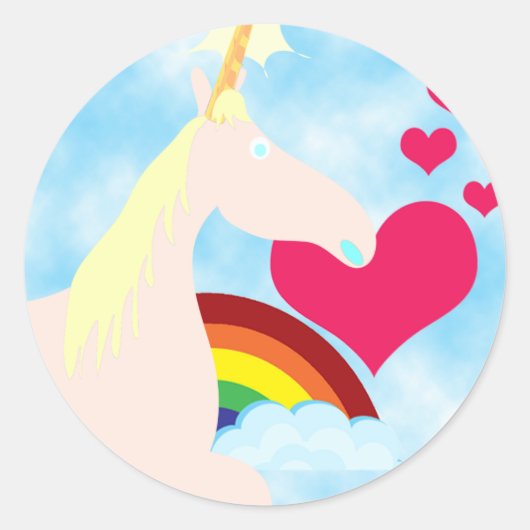 Sticker Rond Sweet Unicorne et Rainbow Badge (Devant)