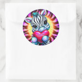 Sticker Rond Sweet Zebra Valentine (Sac)