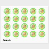 Sticker Rond SweetBébéCarottes Cadre blanc vert (Feuille)