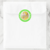 Sticker Rond SweetBébéCarottes Cadre blanc vert (Sac)
