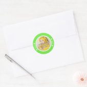 Sticker Rond SweetBébéCarottes Cadre blanc vert (Enveloppe)