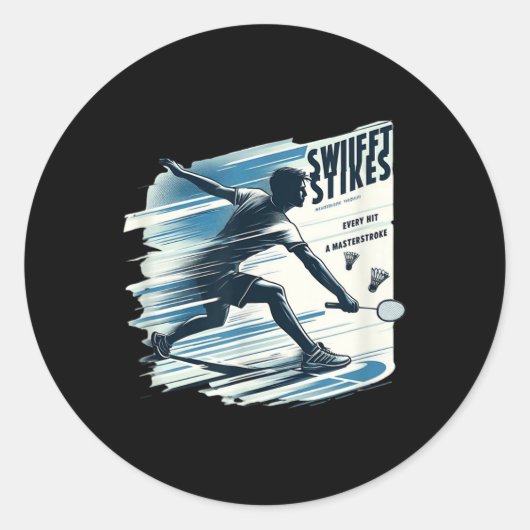 Sticker Rond Swift Strikes - Badminton Extreme Sports Gear Odds (Devant)