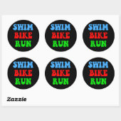 Sticker Rond Swim Bike (Feuille)