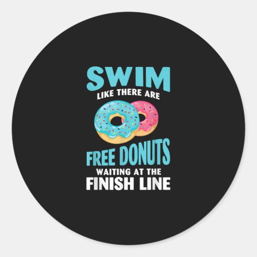 Sticker Rond Swimming Lover (Devant)