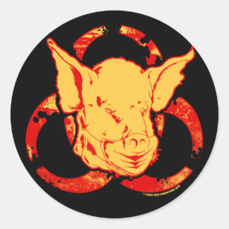 Sticker Rond SWINE FLU - Méfiez-vous de la pandémie !