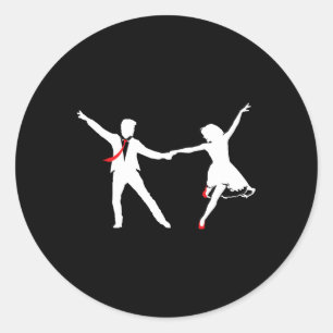 Sticker Rond Swing Dance Couple - École de danse Swing Dance Sw