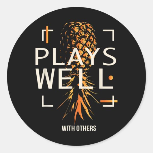 Sticker Rond Swingers Lifestyle Funny Upside Down Ananas (Devant)