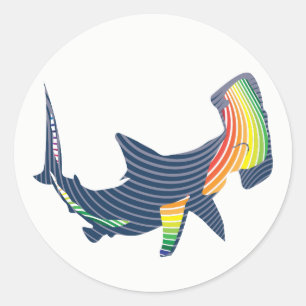 Sticker Rond Swirl couleur requin