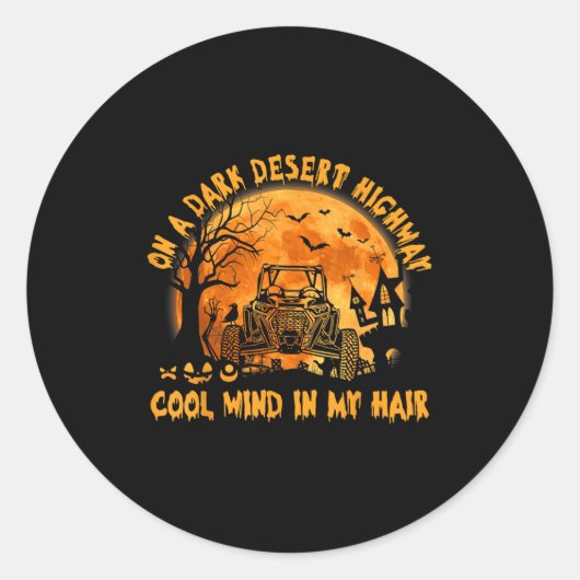 Sticker Rond Sxs Utv Dark Desert Highway Cool Mind Halloween Ri (Devant)