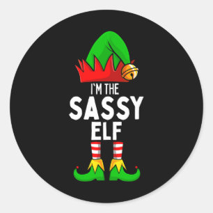 Sticker Rond Sy Elf Matching Famille Noël